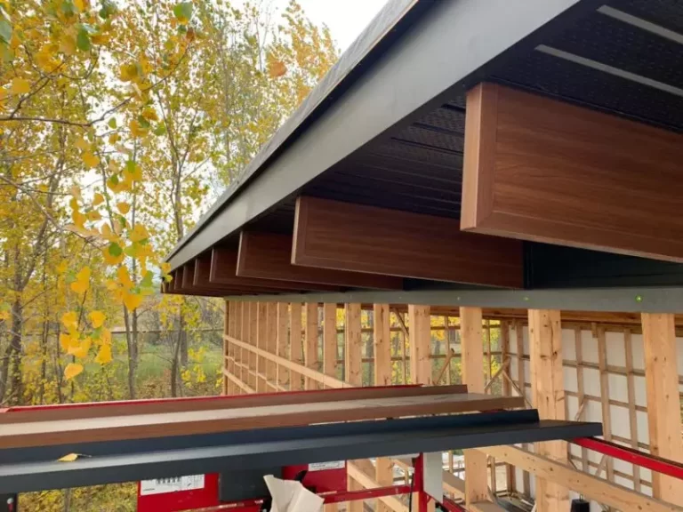 a house showing woods